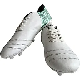 Football Shoes for Men's Sports and Athletic Footwear Comfortable Football Shoes/Football Studs (Size- 9) (Color- White and Green)