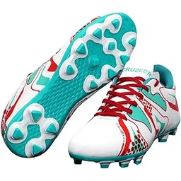 Football Shoes for Men's Synthetic PVC Double Sole White Football Studs Shoes