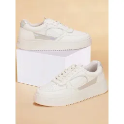 Forever Glam by Pantaloons Women's Off White Sneakers
