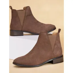 Forever Glam by Pantaloons Women's Taupe Chelsea Boots