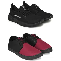 Free Kicks Men Black Mesh Marking Running Sports Shoes