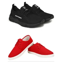 Free Kicks Men Black Mesh Marking Running Sports Shoes