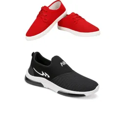 Free Kicks Men Black Mesh Marking Running Sports Shoes