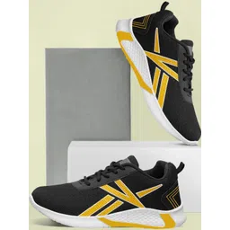 Free Kicks Men Black Mesh Marking Running Sports Shoes