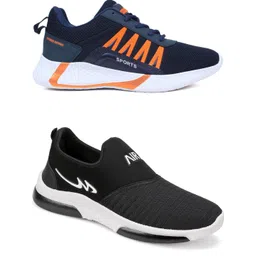 Free Kicks Men Black Mesh Marking Running Sports Shoes