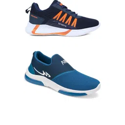 Free Kicks Men Blue Mesh Marking Running Sports Shoes