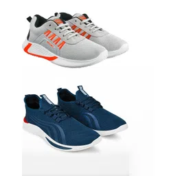 Free Kicks Men Blue Mesh Marking Running Sports Shoes