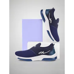 Free Kicks Men Navy Blue Mesh Marking Running Sports Shoes