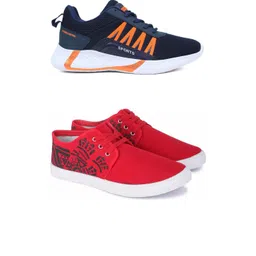 Free Kicks Men Red Mesh Marking Running Sports Shoes