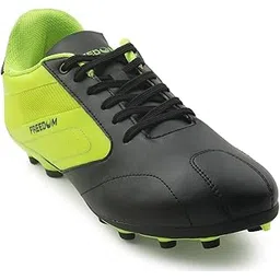 Freedom HUFF Sports Lacing Football and Soccer Shoes for Men with TPR Sole | High Grip, Quick-Wear Elastic Laces | Lightweight and Athletic Footwear | Hard Grassy Ground Surfaces