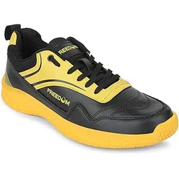 Freedom SHUSHA Sports Lacing Badminton and Pickleball Shoes for Men with PVC Upper & TPR Sole | Lightweight, Comfortable & Durable | Suitable for Table Tennis, Volleyball and Outdoor