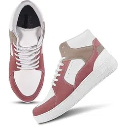 FROH FEET Women's High Top Casual Chunky Fashion Sneakers,Dancing Shoes | Basketball Shoes with Synthetic Outsole for Women & Girls