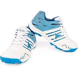 FROLIC Men's Cricket Shoes (Light Weight) (UK 8, White-Blue)