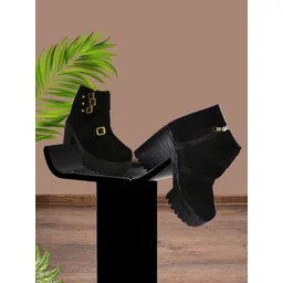 Funku Fashion Women Block-Heeled Winter Boots