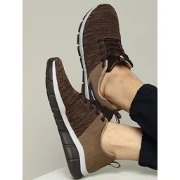 FURO by Red Chief Men Brown Mesh Running Mash lace Up Sports Shoe's
