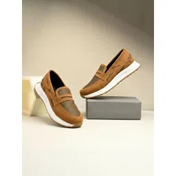 G L Trend Men Textured Suede Slip-On Sneakers