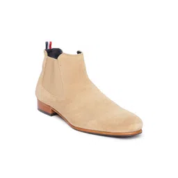 GABICCI Men Round Toe Blocked Heeled Chelsea Boots