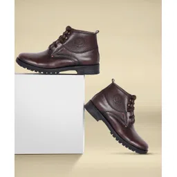 Genuine Leather Boots for Men A-4701 | Memory Cushion | Anti-Slip | High Ankle Boots For Men