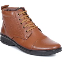 Genuine Leather Boots for Men AD1165 | Zipper Boots| Memory Cushion| High Ankle Boots For Men