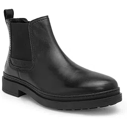 Genuine Leather Chelsea Boots with Dual-Tone Finish and Enhanced Comfort