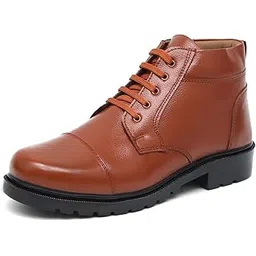 Genuine Leather Formal Lace Up Police Boots for Men
