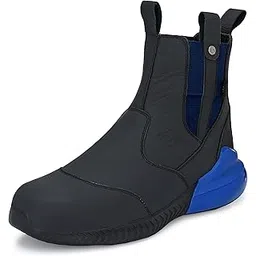 Genuine Leather Steel Toe Boots with Anti Skid Sole_WW-106-BLUE-7 For Mens
