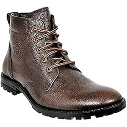 Genuine Premium Leather Luxury Memory Foam High-Top Ankle Boots Shoes For Men(823|Brown|Size-6,7,8,9,10)