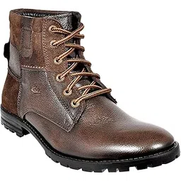 Genuine Premium Leather Luxury Memory Foam High-Top Ankle Boots Shoes For Men(ACCS-822|Brown|Size-6,7,8,9,10)