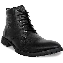 Genuine Premium Leather Luxury Memory Foam High-Top Boots Shoes For Men(ACCS-823,Black,Size-6,7,8,9,10,11)