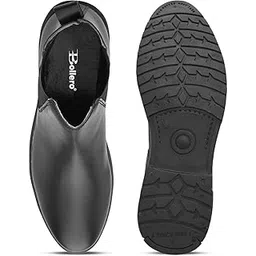 Genuine Synthic Chelsea Boots for Mens| Soft Cushioned Insole Boots for Men (Black, 7)