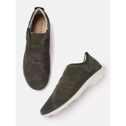 Geox Men Leather Slip-On Sneakers