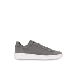 Geox Men's U Magnete Grey Leather Casual Sneakers