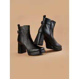 Ginger by Lifestyle Women Casual Block-Heeled Regular Boots