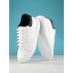 Giorgio Men's Snow White & Black Casual Sneakers