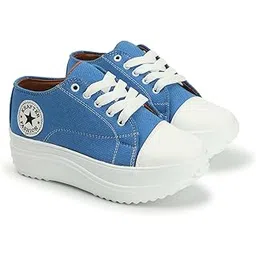 Girls Casual Chunky Denim Walking Sneakers Shoes for Women