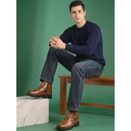 glitchez Men Block-Heeled Chelsea Boots