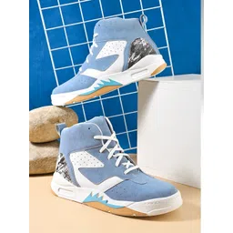 glitchez Men Colourblocked High-Top Sneakers