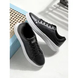 glitchez Men Leather Lace-Ups Sneakers