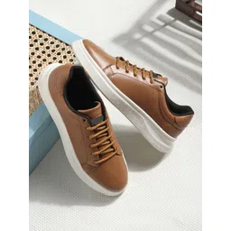 glitchez Men Leather Lace-Ups Sneakers