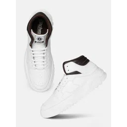glitchez Men Perforated Lace-Ups Mid-Top Sneakers