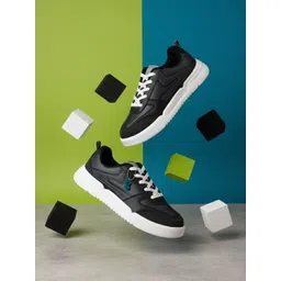 glitchez Men Round Toe Lace-Ups Sneakers