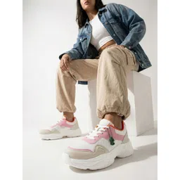 glitchez Women Colourblocked Sneakers with Chunky Sole