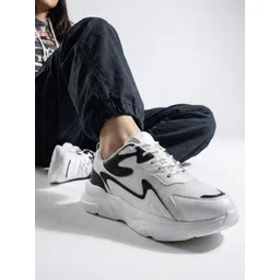 glitchez Women Monochrome Colourblocked Sneakers