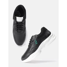 glitchez Women Perforated Detail Monochrome Sneakers