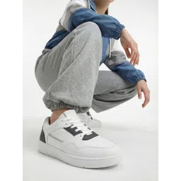 glitchez Women Perforated Detail Monochrome Sneakers