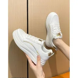 Gold Stylish Casual Sneakers For Women