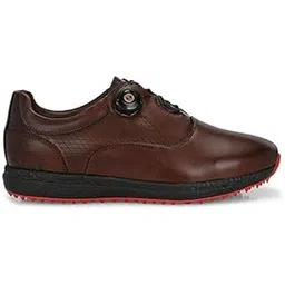 Golf Shoe | Light Weight | Waterproof | Black/Brown | Golf Shoe with Button Type LACE UP