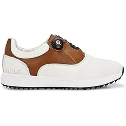Golf Shoe | Light Weight | Waterproof | Black/Brown | Golf Shoe with Button Type LACE UP