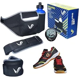 Gowin Badminton Shoe Smash Black Size-4 with Verified Walking Set