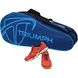 Gowin Badminton Shoe Smash Red Size-1 with Triumph Badminton Bag 303 Navy/Sky